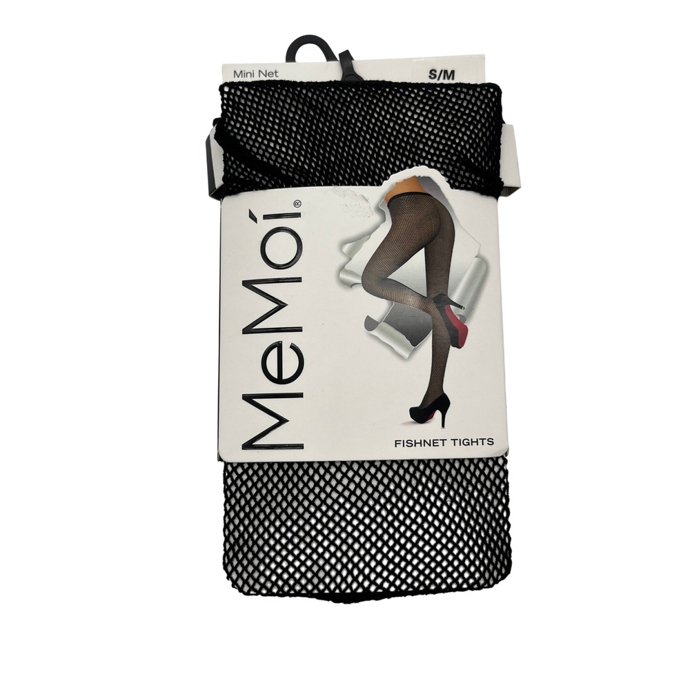 MeMoi Fishnet Tights Women S/M Black Mini Net MO-370 Nylon Spandex Hosiery